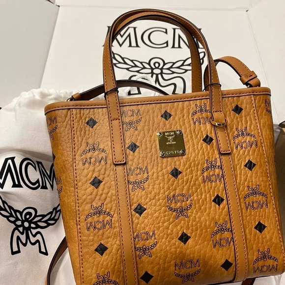MCM Cognac Visetos Tote Bag